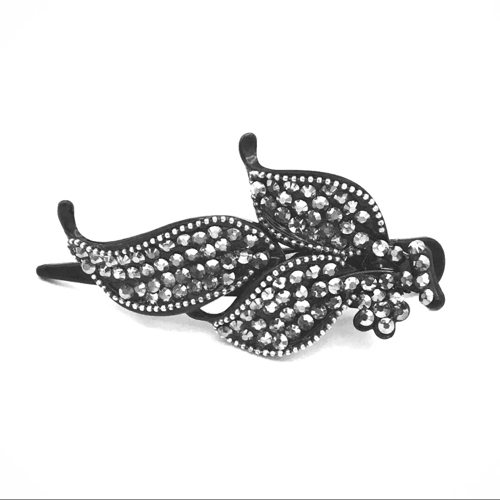VTG crystal blk hair clip nwot PINUP